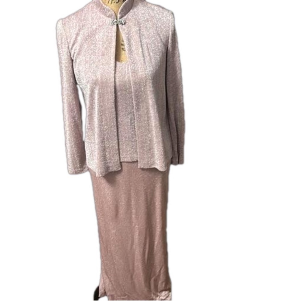 Alex Evenings Shimmering Blush Color Gown 2 Pc NWOT